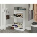 Sauder Shoe Storage Cabinet White 3a , Two tilt-out doors conceal shoe storage compartments 428220